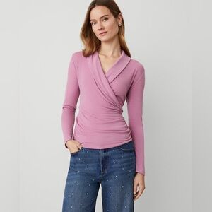 Ann Taylor Shawl Collar Wrap Top